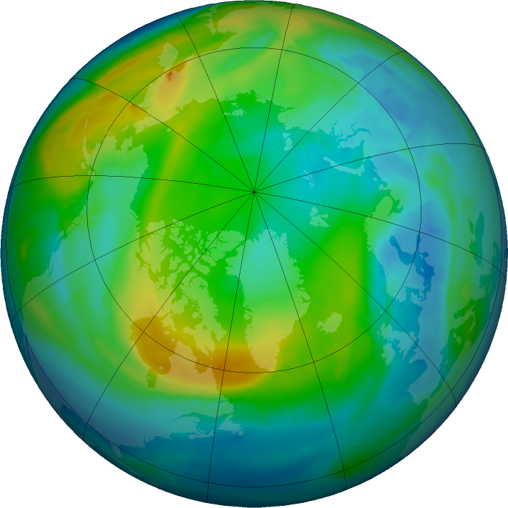 Arctic ozone map for 27 November 2015